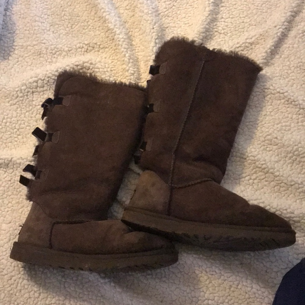 Authentic Brown Bailey Bow Tall Ugg Boots